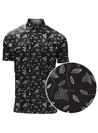 ADRIAN | Semi-fit fine jersey polo with all-over floral paisley print