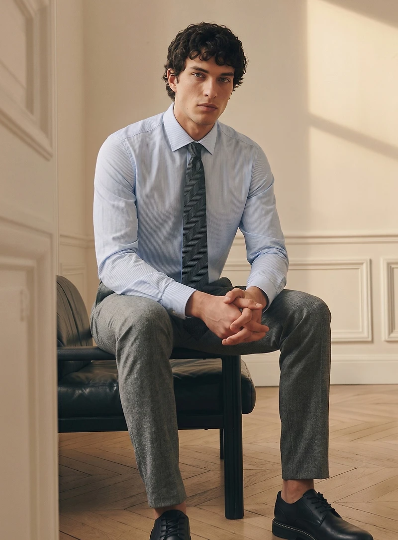 LONZO | Chemise texturée Dobby ton sur ton