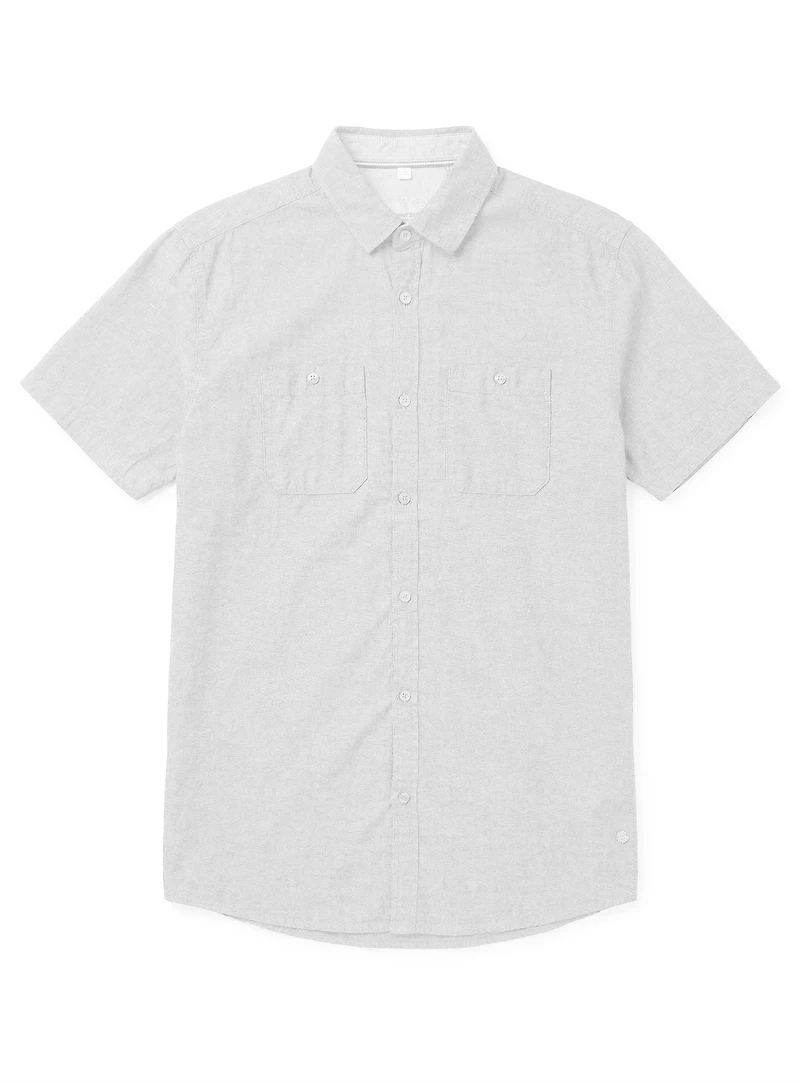 JON | Chemise à Manches Courtes En Lin Et Coton Slub