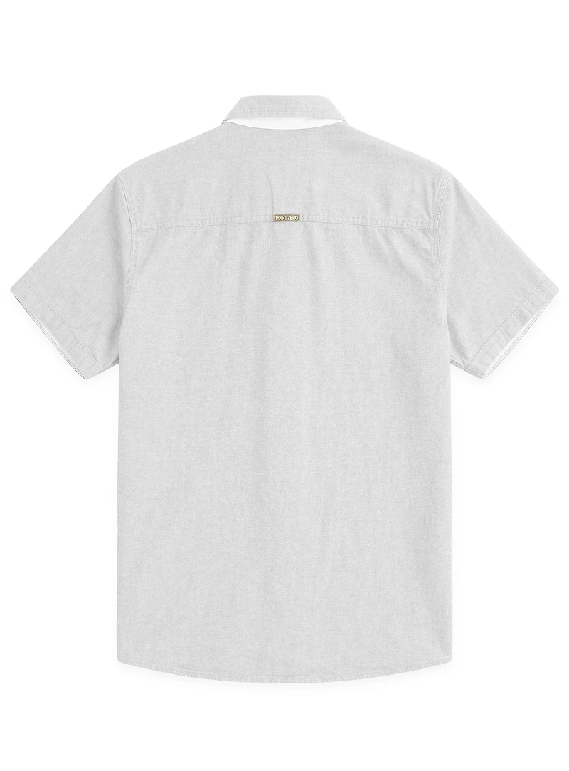 JON | Chemise à Manches Courtes En Lin Et Coton Slub