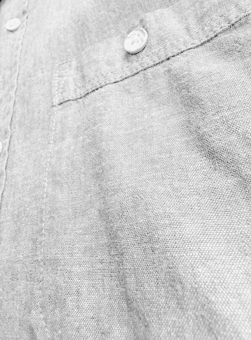 JON | Chemise à Manches Courtes En Lin Et Coton Slub