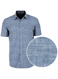 MAXIME | Chemise à manches courtes en tissu extensible à imprimé textu