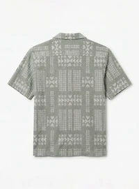LUIS | Geometric Knit Cuban Collar Shirt
