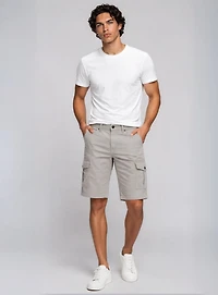 VANCE | Bermuda Cargo En Sergé Extensible À Texture Slub