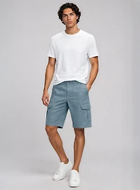 VANCE | Bermuda Cargo En Sergé Extensible À Texture Slub