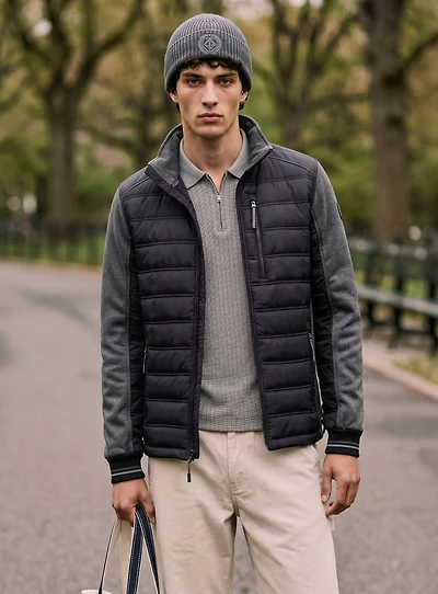 WALTER | Cut and Sew Textured Nylon Transitional Jacket