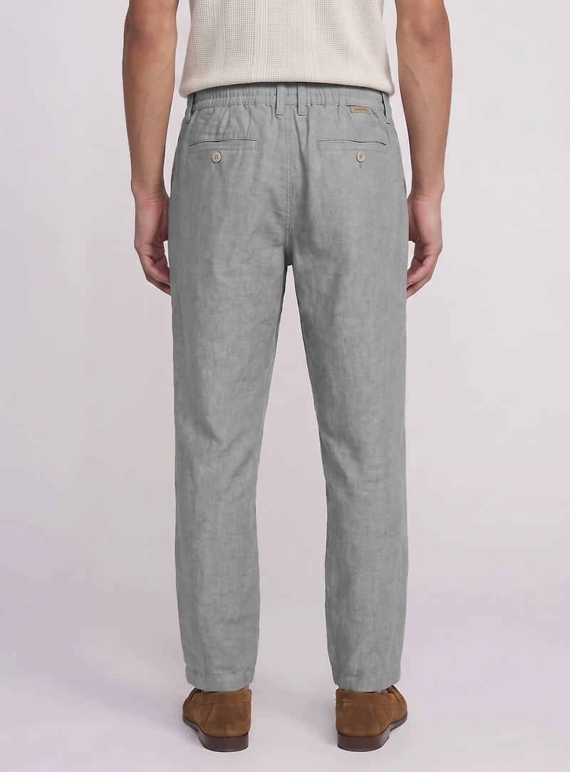 LINEKER | Linen Pants With Elastic Waistband