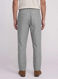 LINEKER | Linen Pants With Elastic Waistband