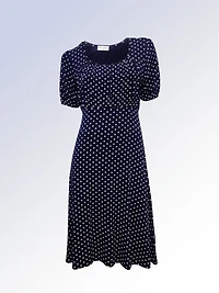 DAISY | Short-Sleeve Polka Dot Midi Dress