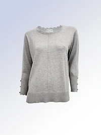 NORA | Scallop Edge 3/4 Sleeve Sweater