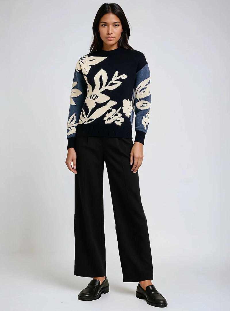 REESE | Mock Neck Floral Sweater