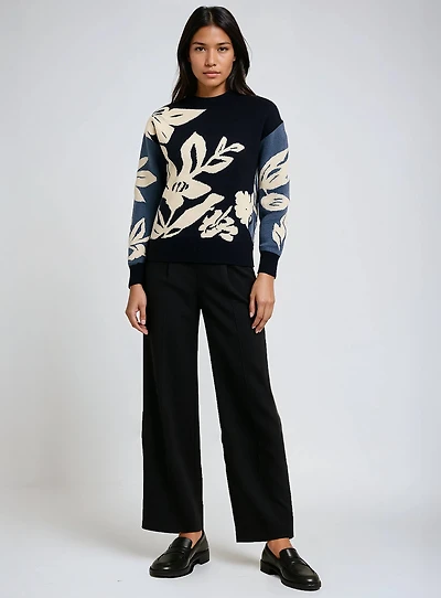 REESE | Mock Neck Floral Sweater