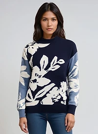REESE | Mock Neck Floral Sweater