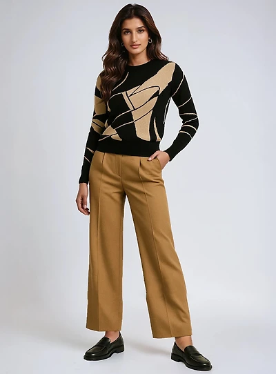SIENA | Abstract Jacquard Mock-Neck Sweater