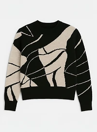 SIENA | Abstract Jacquard Mock-Neck Sweater