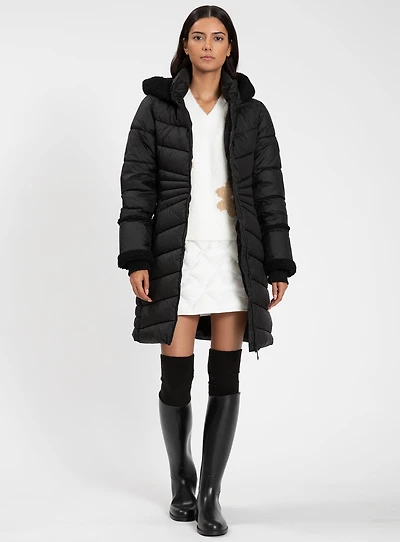 OKSANNA | Long parka with sherpa accents