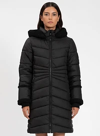OKSANNA | Long parka with sherpa accents