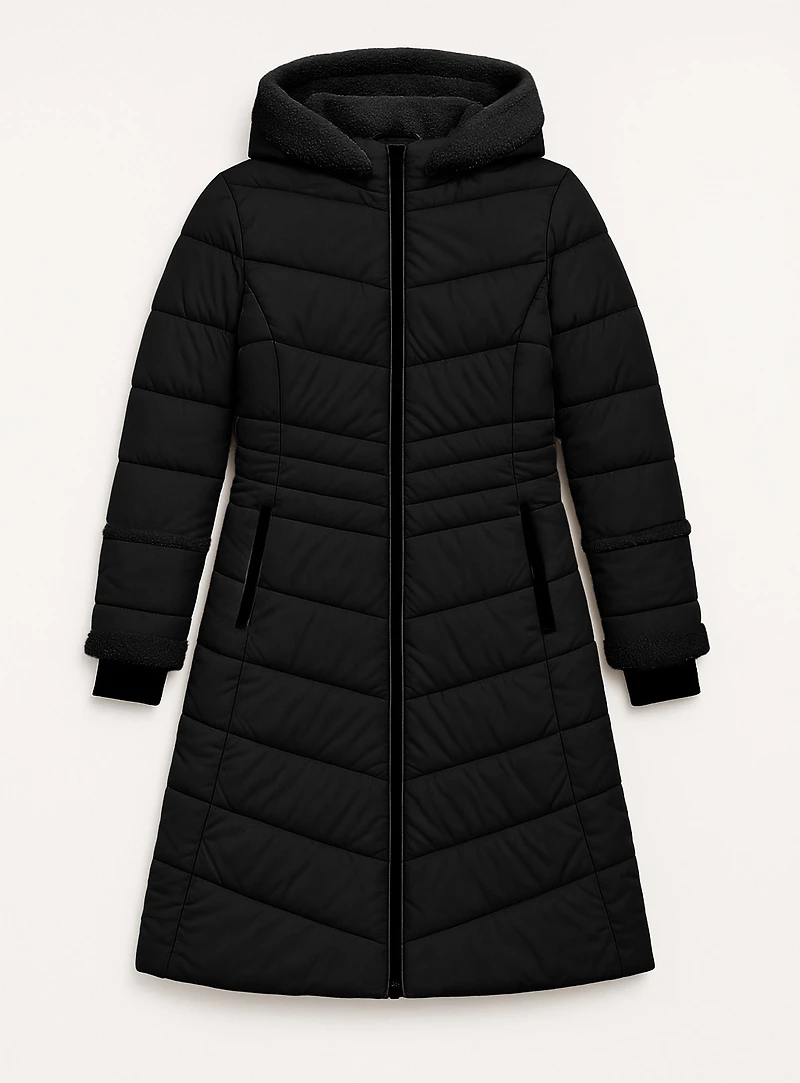 OKSANNA | Long parka with sherpa accents