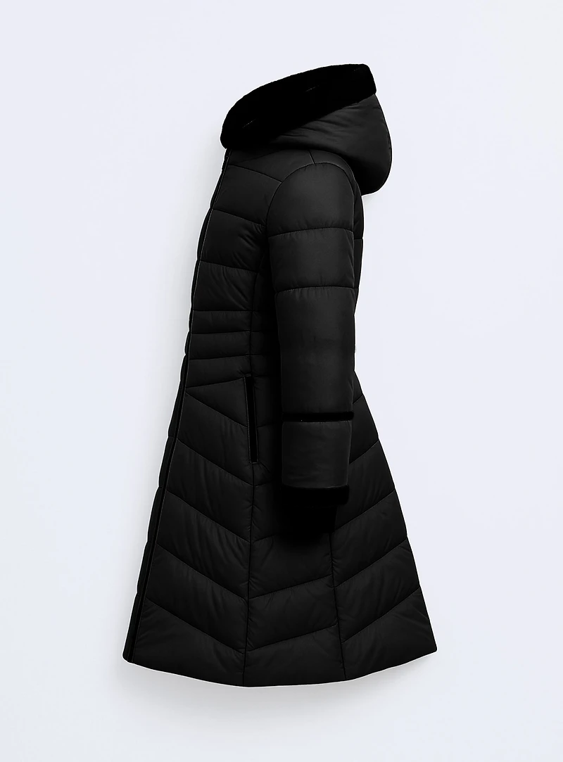 OKSANNA | Long parka with sherpa accents
