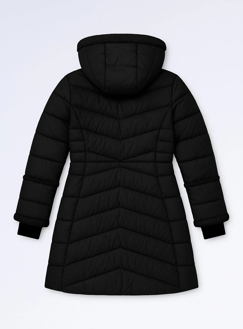 OKSANNA | Long parka with sherpa accents