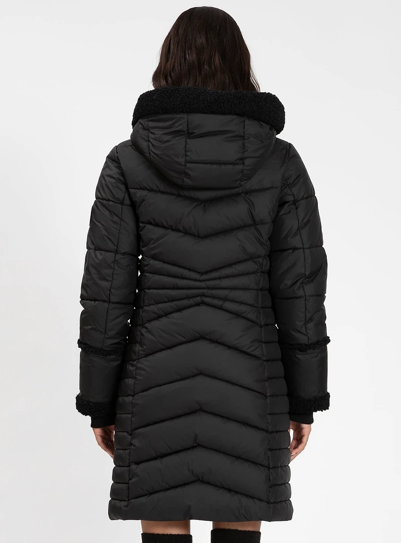 OKSANNA | Long parka with sherpa accents