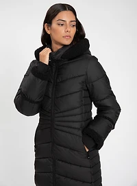 OKSANNA | Long parka with sherpa accents