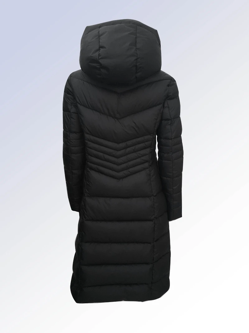 VALENTINA | Star-Stitch Chic Long Puffer Jacket