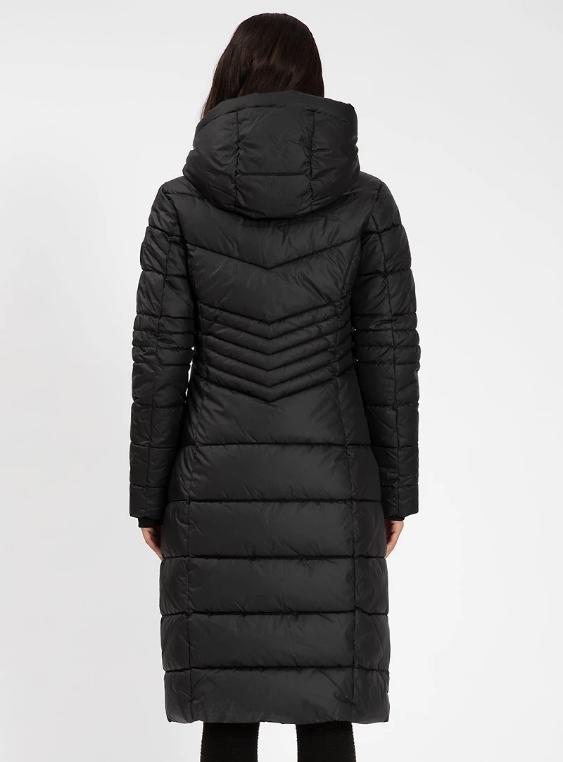 VALENTINA | Star-Stitch Chic Long Puffer Jacket