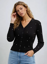 CHLOE | Haut cardigan strass