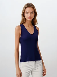 EVA | Débardeur Simple À Col En V
