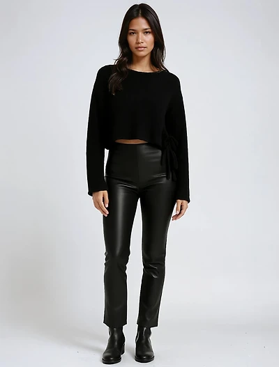 ALICIA | Crop sweater with side bow ties