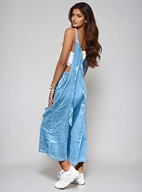 VEDA | Tencel Denim Jumpsuit With Straps Big Rings Detail