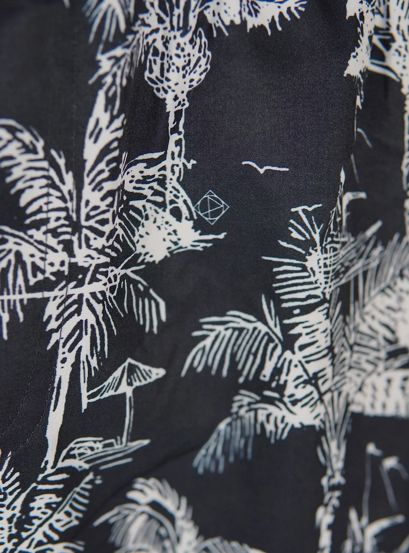RIVIERA | Short de bain en toile imprimé palmier