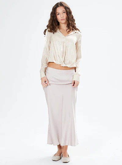 SOLENE | Satin Midi Skirt