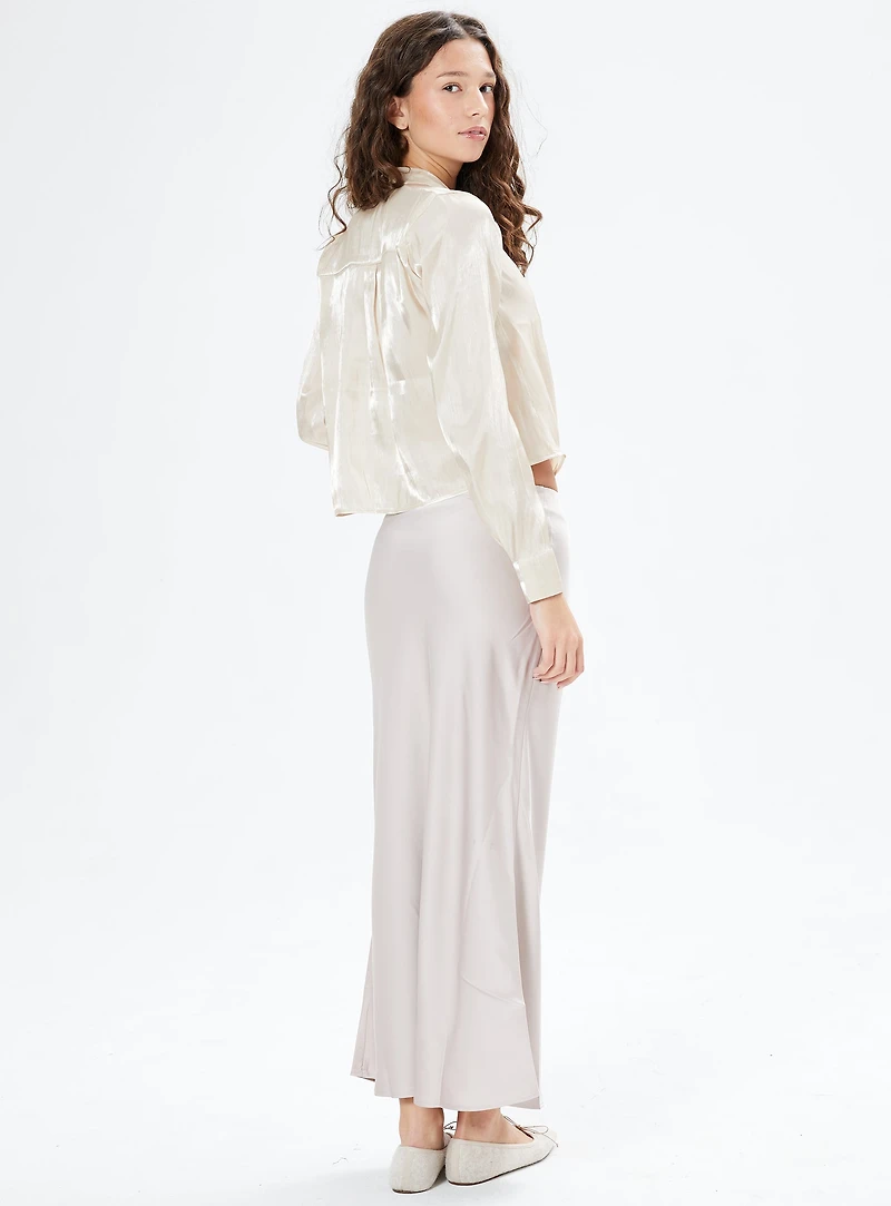 SOLENE | Jupe Midi Satinée