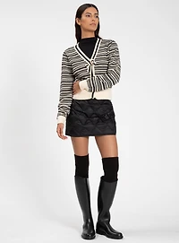 JULIE | Striped Knit Cardigan with Bow Details