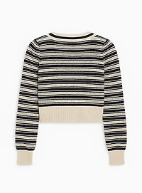 JULIE | Striped Knit Cardigan with Bow Details