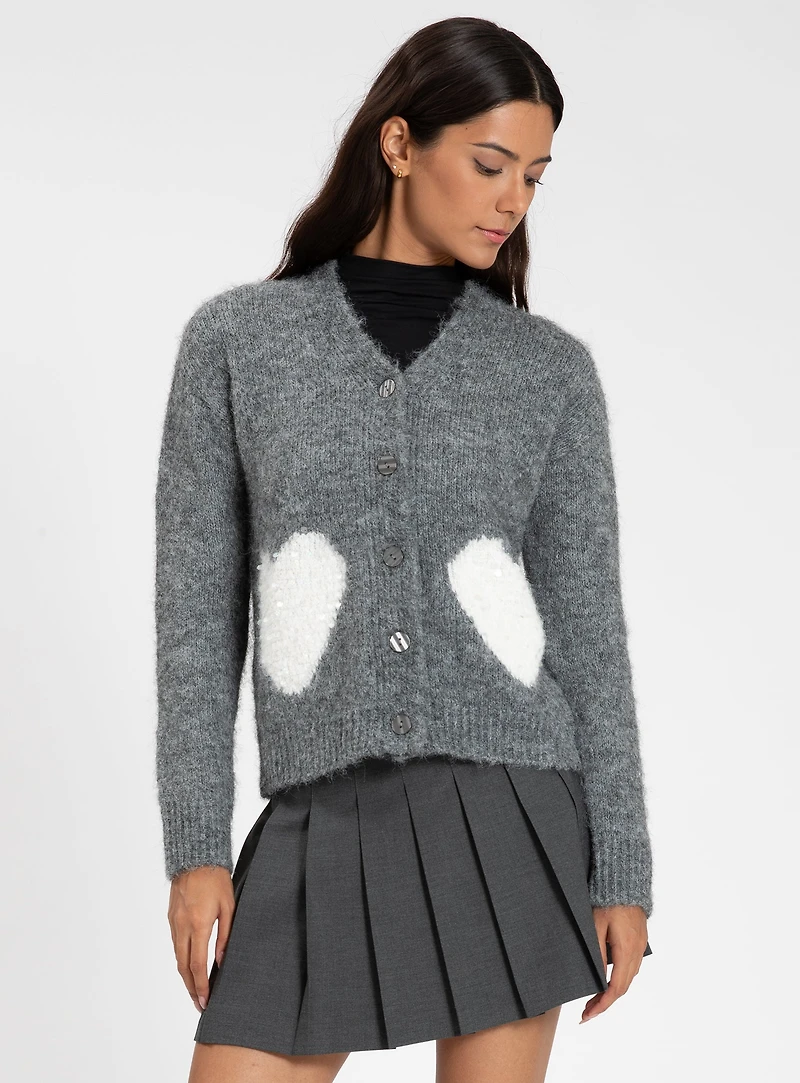 KYARA | Cardigan with Heart Motifs