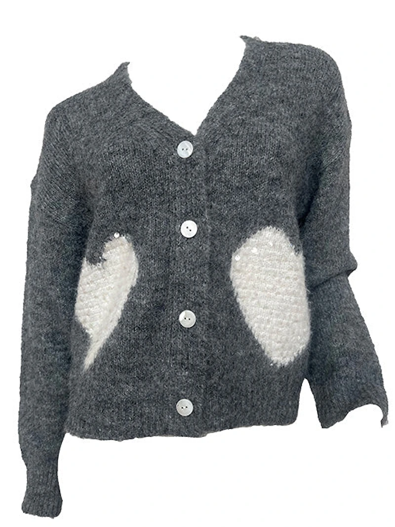 KYARA | Cardigan with Heart Motifs