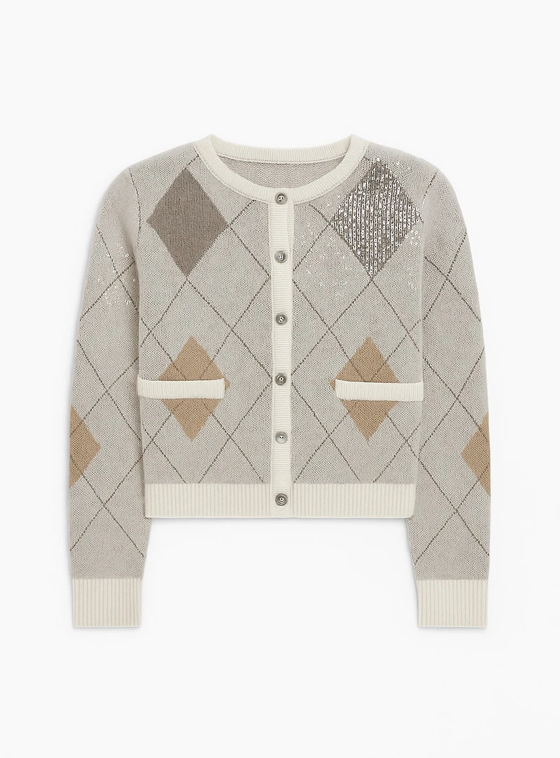 YULIA | Diamond Pattern Cardigan