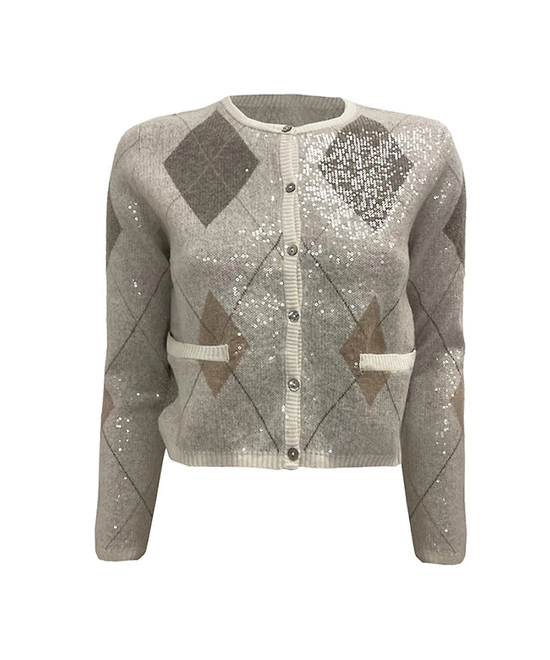 YULIA | Diamond Pattern Cardigan