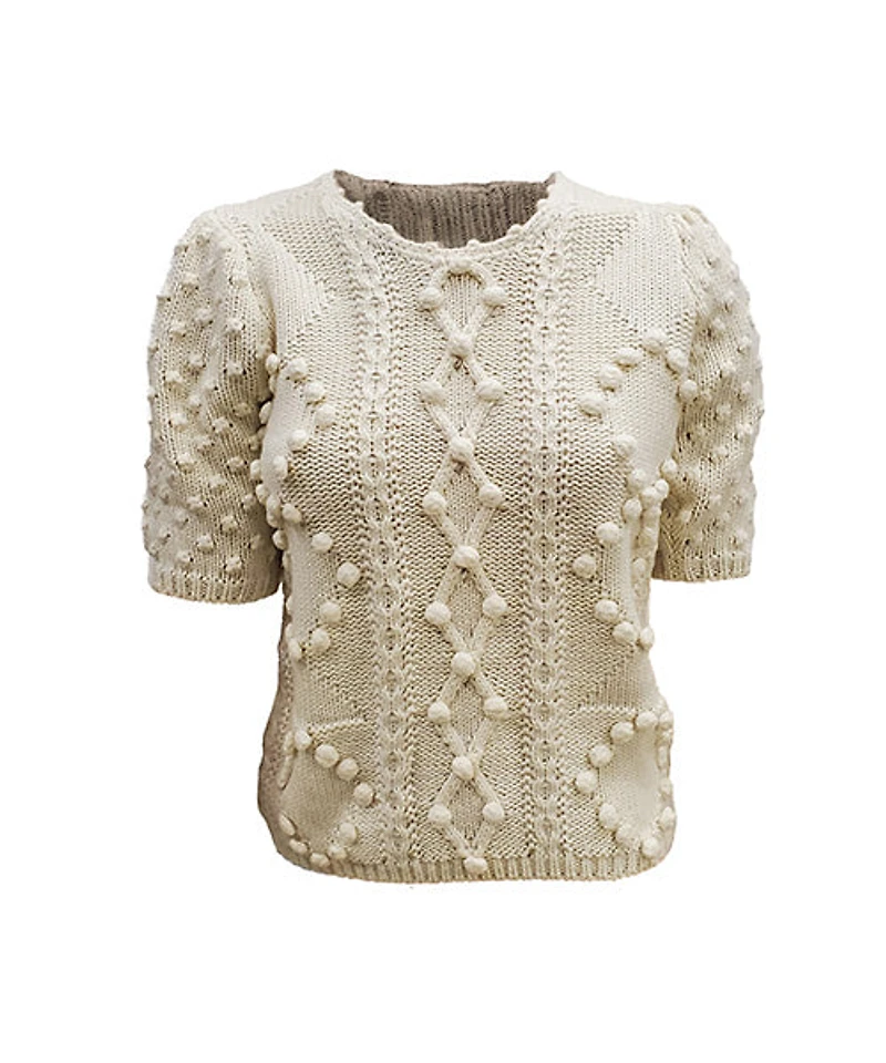 BINTA | Short-Sleeve Bobble Knit Sweater