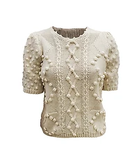 BINTA | Short-Sleeve Bobble Knit Sweater
