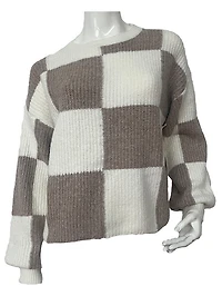 IMANI | Checkerboard Knit Sweater