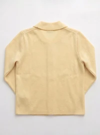 AGATHE | Knit Cardigan with Flower-Shaped Buttons