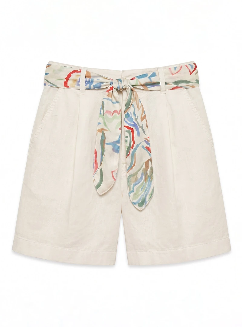 NERINA | Shorts With Printed Scarf Belt