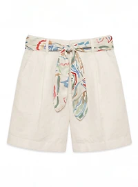 NERINA | Shorts With Printed Scarf Belt