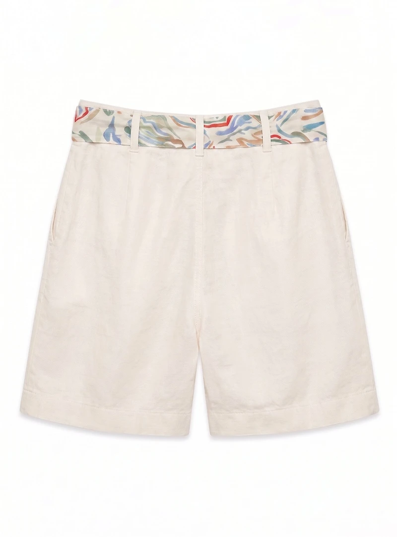 NERINA | Shorts With Printed Scarf Belt