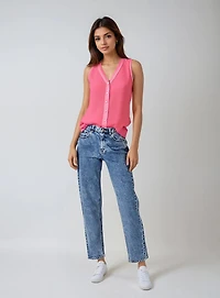 VERA | Button Up Sleeveless Top