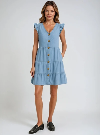 STELLA | Sleeveless Button Dress